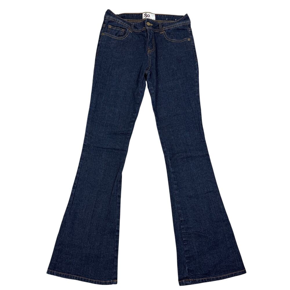 So Brand Junior Womens Size 7 Low Waist Dark Wash Denim Flare Jeans